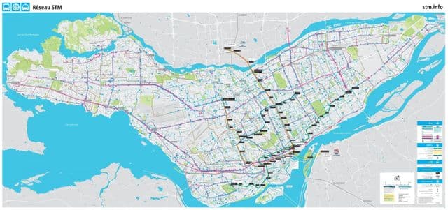 Mapa de la estación de autobuses de Montreal