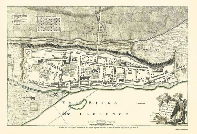 Mapa antiguo de Montreal