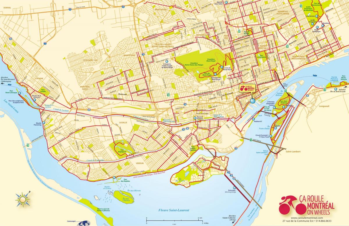 Mapa del carril bici de Montreal