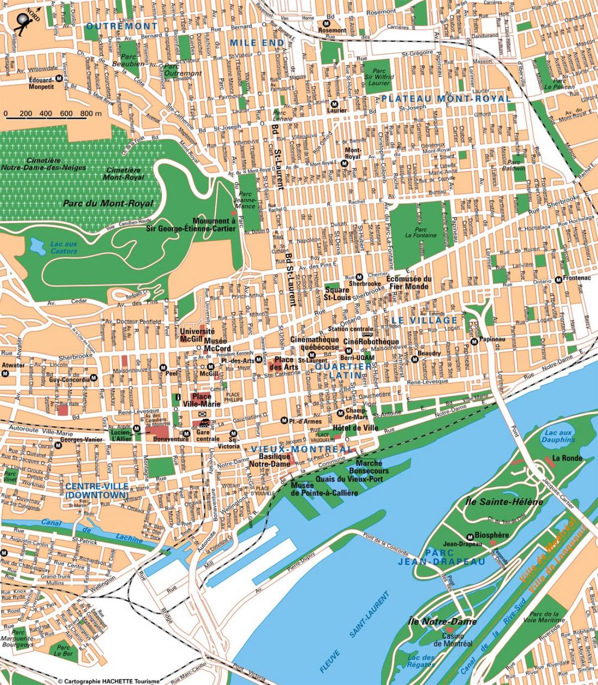 Mapa de calles de Montreal