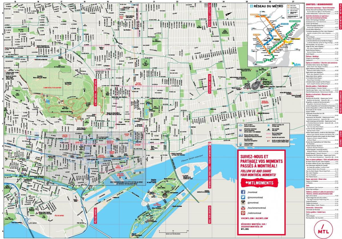 Mapa de la ciudad de Montreal