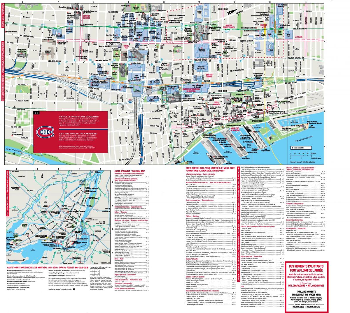 Mapa del centro de Montreal